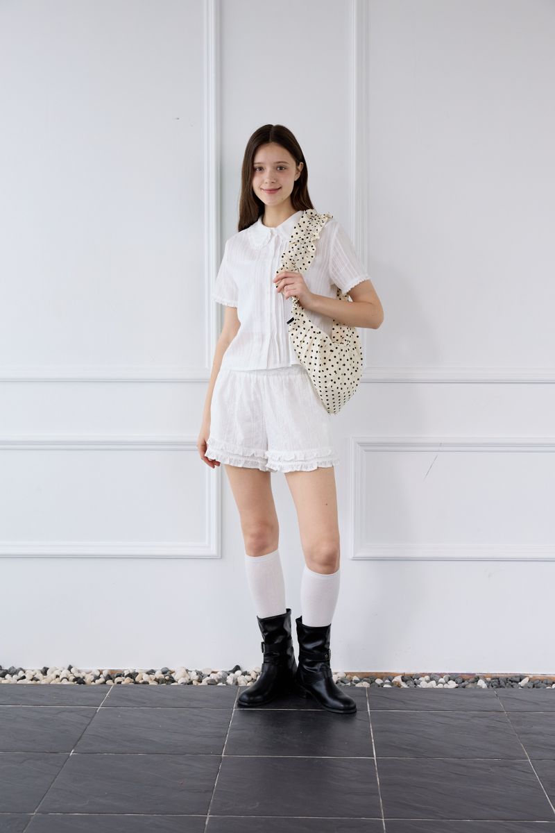 SWEETIE COLLAR HALF BLOUSE