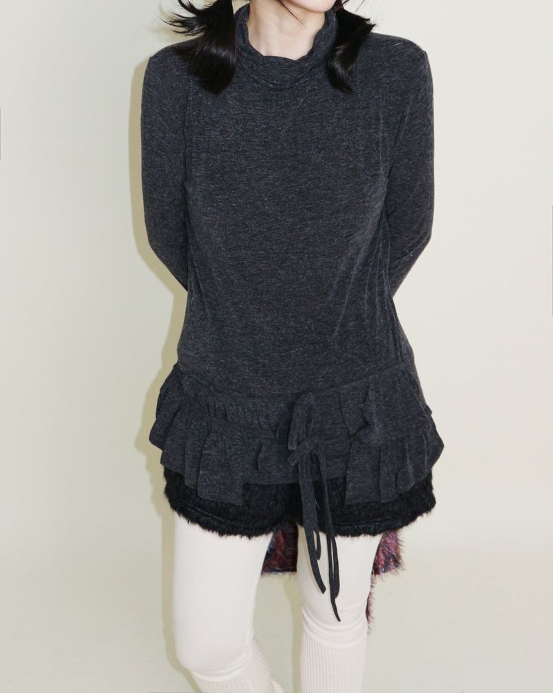 Yves Double Frill Layered Shea Turtleneck (Turtleneck)