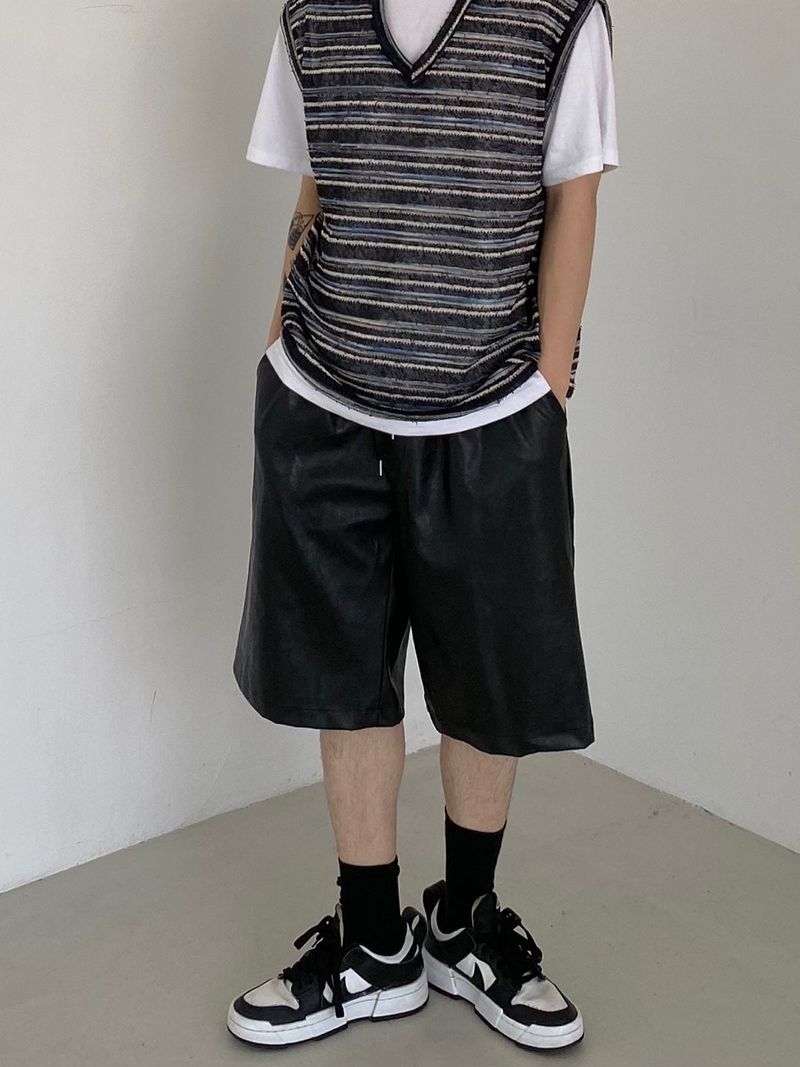 Net see-through dangara v neck knit vest 2C