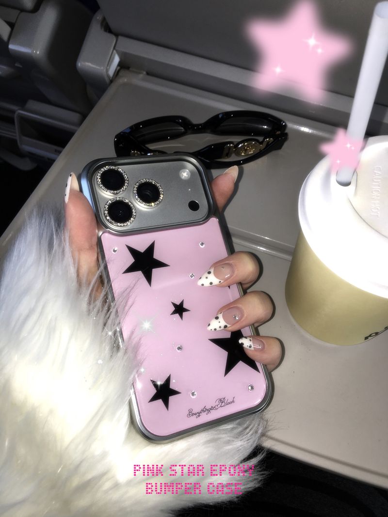 pink star epoxy bumper case