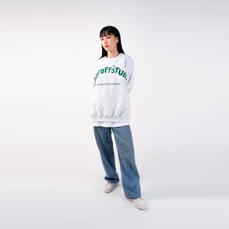 GOOFOFF LOGO SWEAT SHIRT - ( Ash Gray )