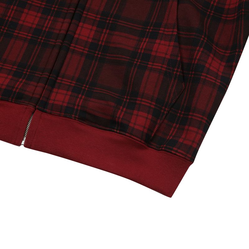 CEC CHECK ZIP-UP HOODIE(RED)