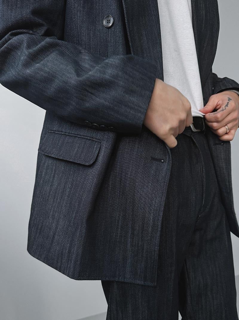 ASCLO Flare Denim Double Blazer