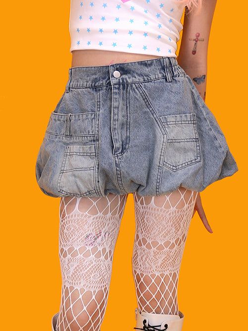 KUO（クーオ）の「volume denim skirt (2color)（Skirts）」