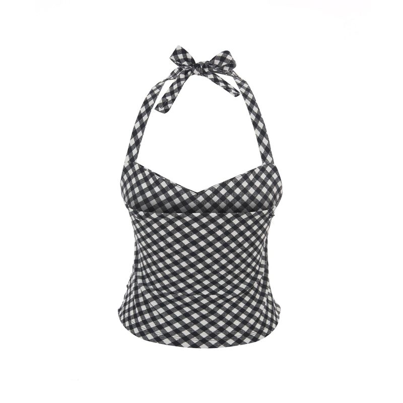 Check 3-way shirring top