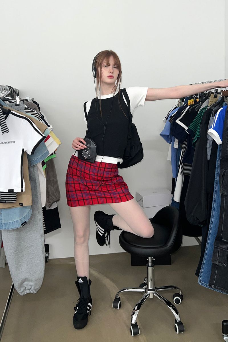 ORIGINAL MINI CHECK SKIRT (RED)