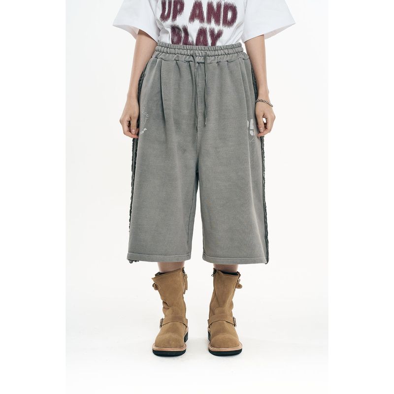 Cut-off Bermuda Sweatpants - Light Grey