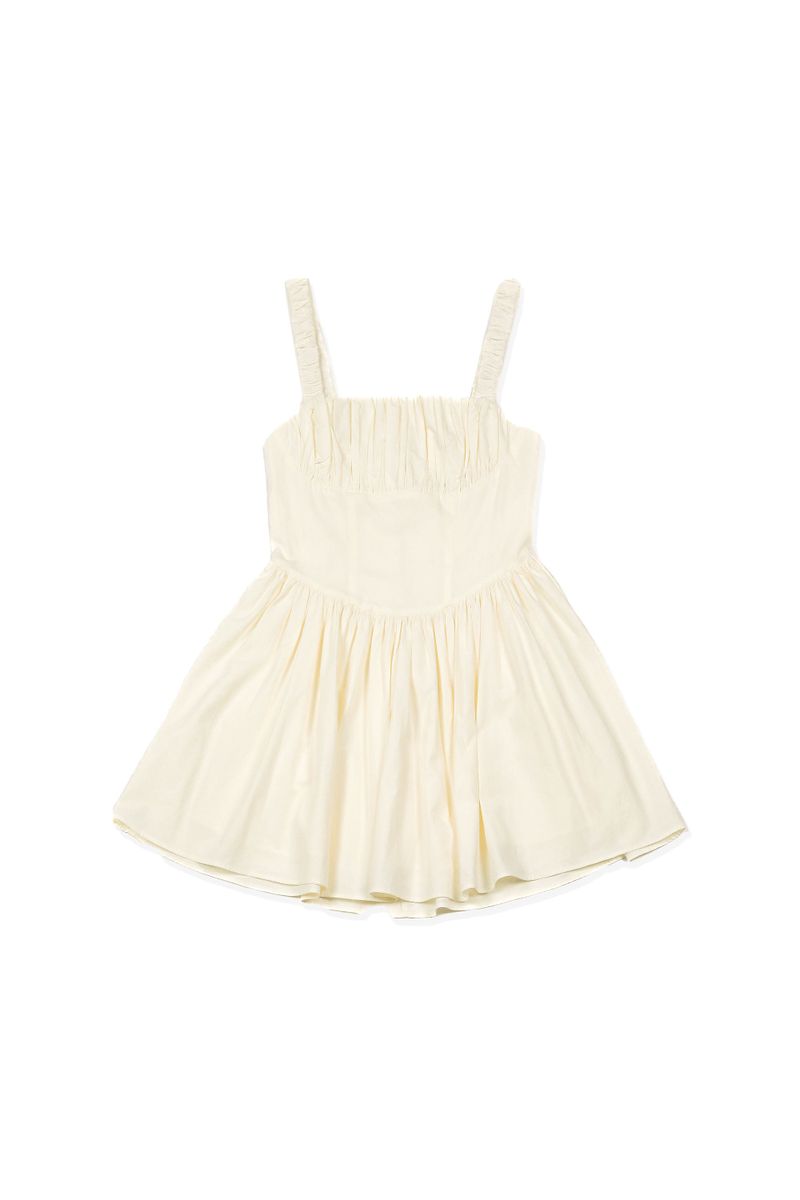 POPPALS（ポップパルズ）の「Merry Mini Shirring Dress [Ivory]（Dresses）」
