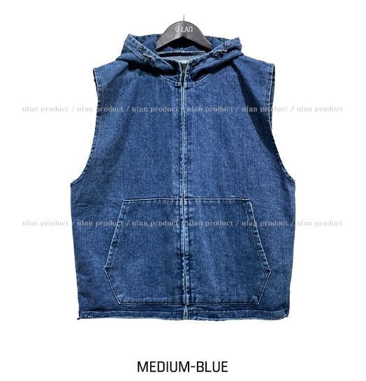 Logan denim hoodie vest