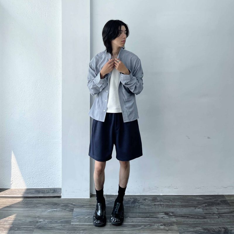 3D Paneled Scuba Knit Shorts