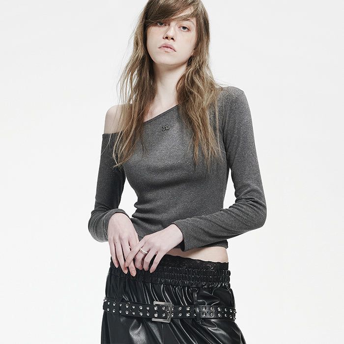 Holy symbol sparkle off-shoulder_GRAY