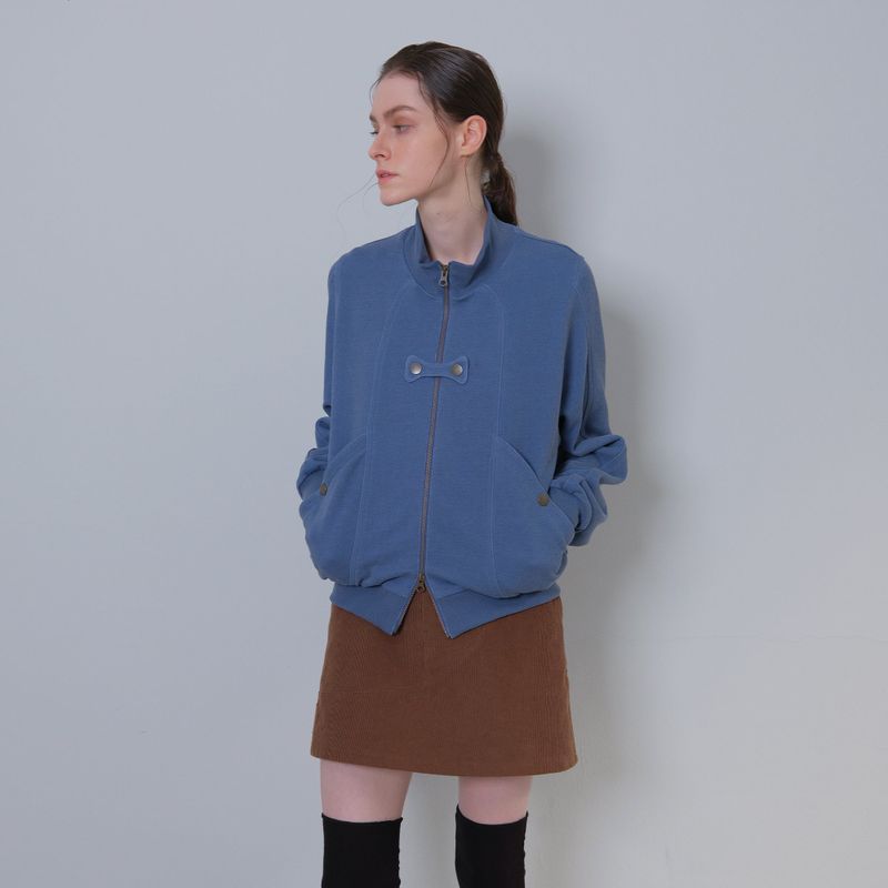 Blue Butterfly Pigment Jersey Zip-up