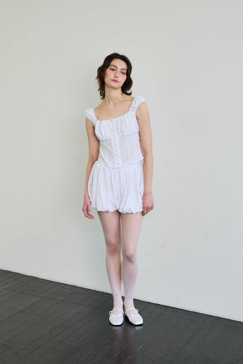  CUDDLY BALLOON SKIRT PANTS / WHITE