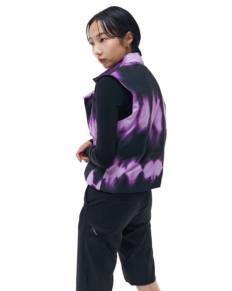 Colour Contrast Down Vest _ Purple