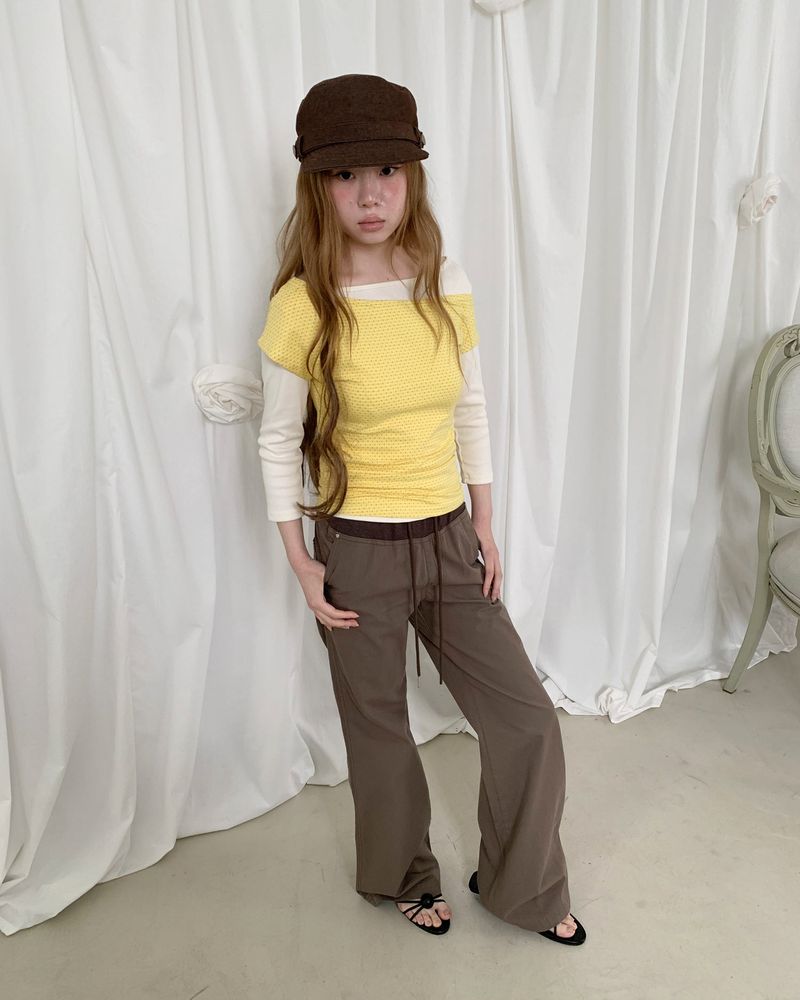 SLOUCH BANDING FLARE PANTS