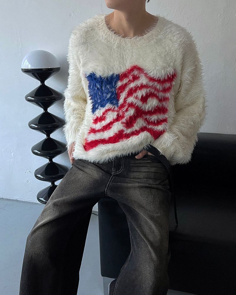 COZINESS（コジネス）の「ALL - USA Flag Angora Knitwear (3 colors)（Tops）」