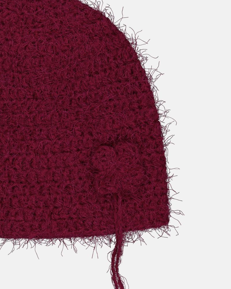Clover Broach Beanie - Burgundy