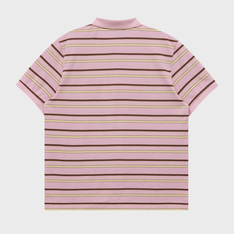 Stripe Logo Pique Half T-shirt