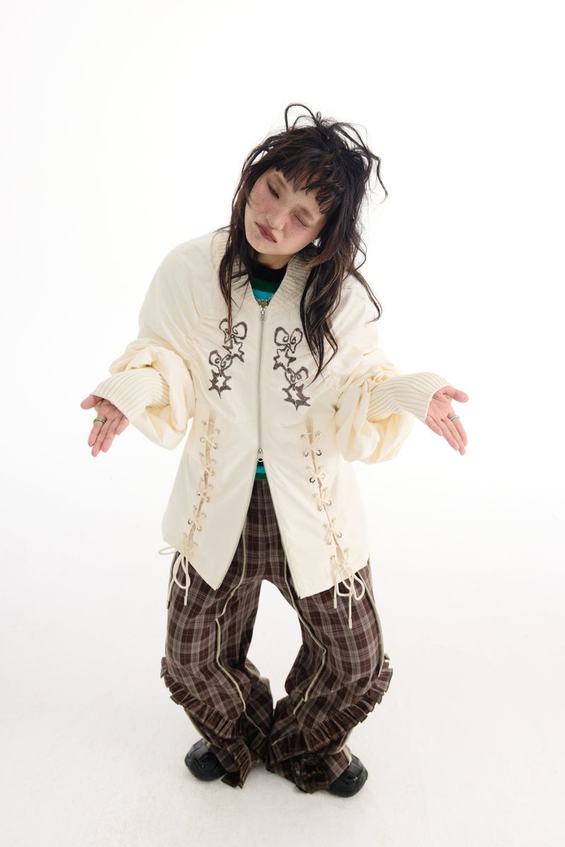 Beige embroidered jacket
