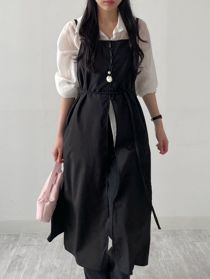 Wrinkle See-through Oversized Shirt