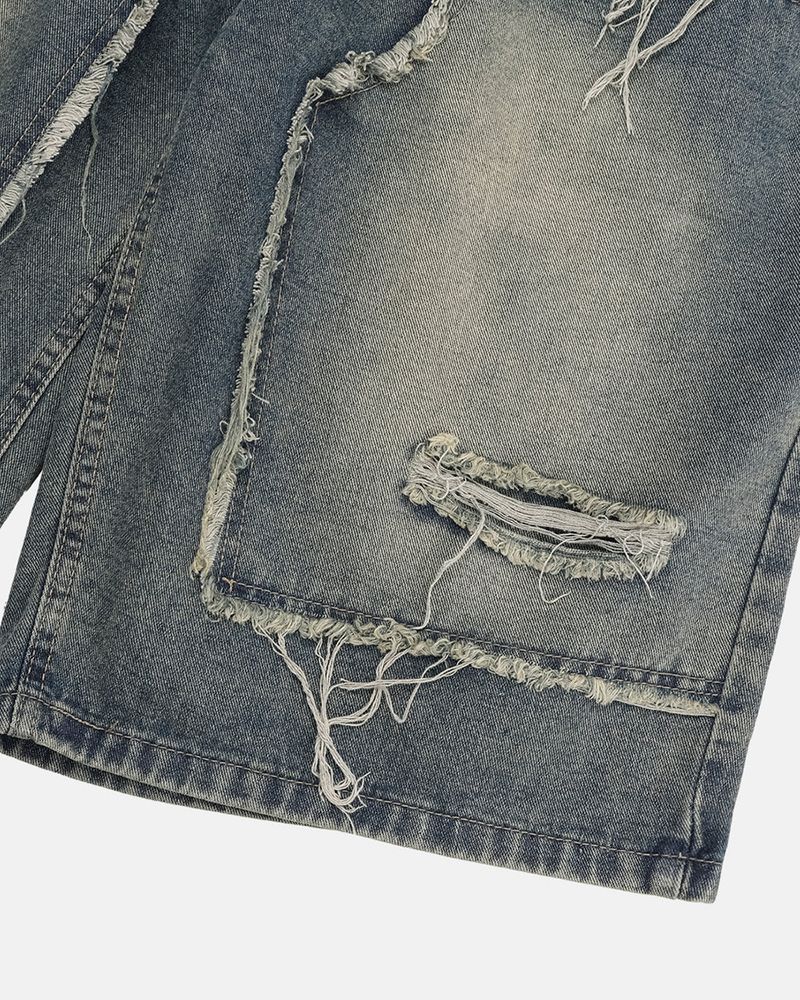 Rick Distressed Bermuda Denim Pants