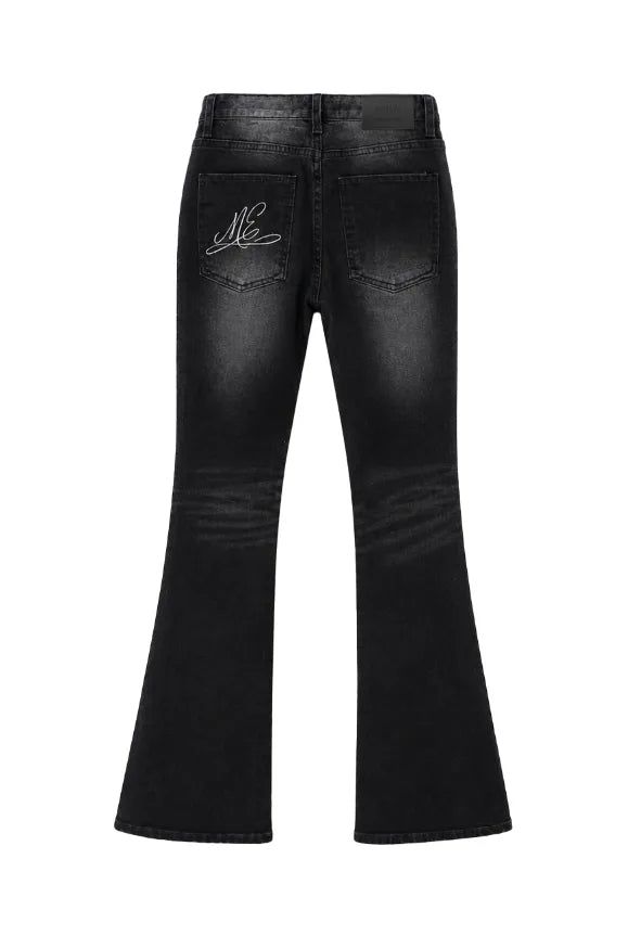 26FW★ [mnem] Script Wash Bootcut Denim