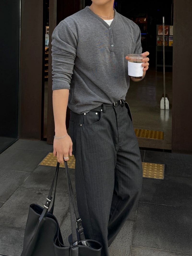 Avan stripe rivet slacks