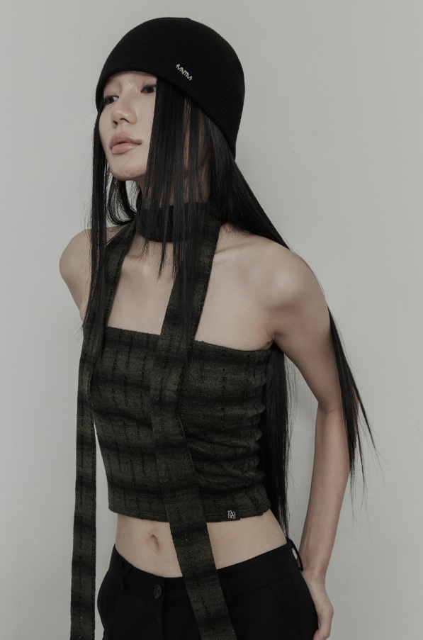 [mnem] Logo Short Beanie (black)