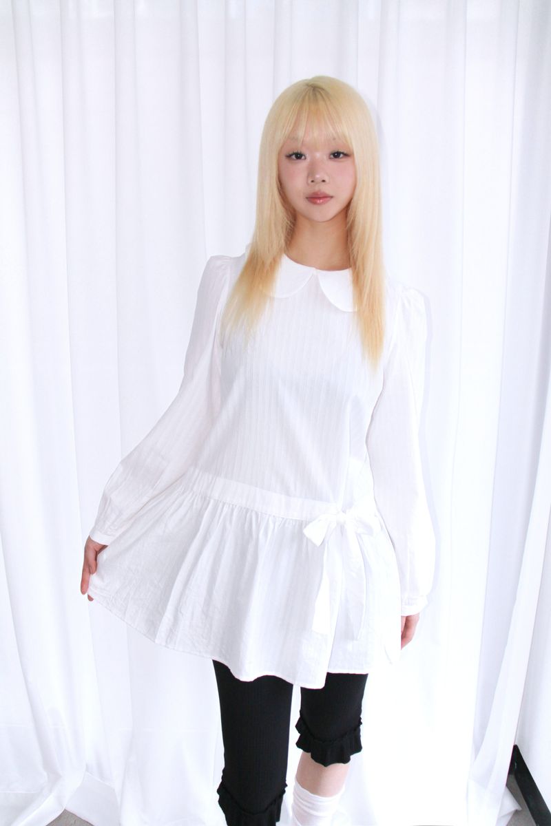 pintuck ribbon strap dress (2colors)