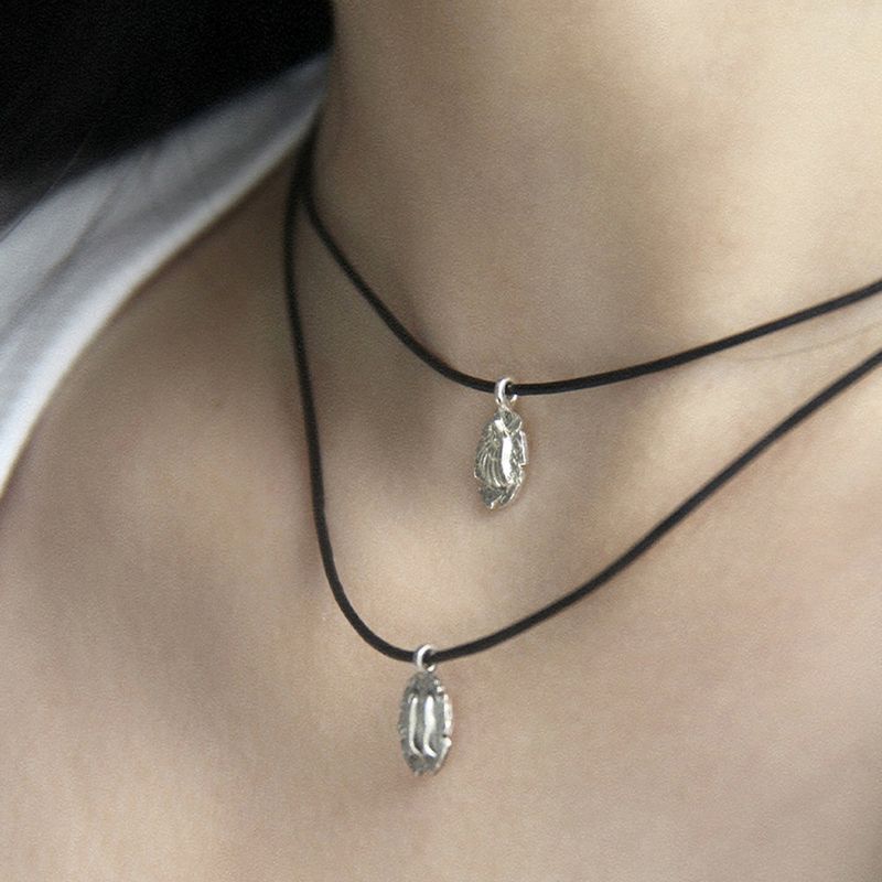 [CCNMADE] LEATHER SILVER NECKLACE 2 (4Type)