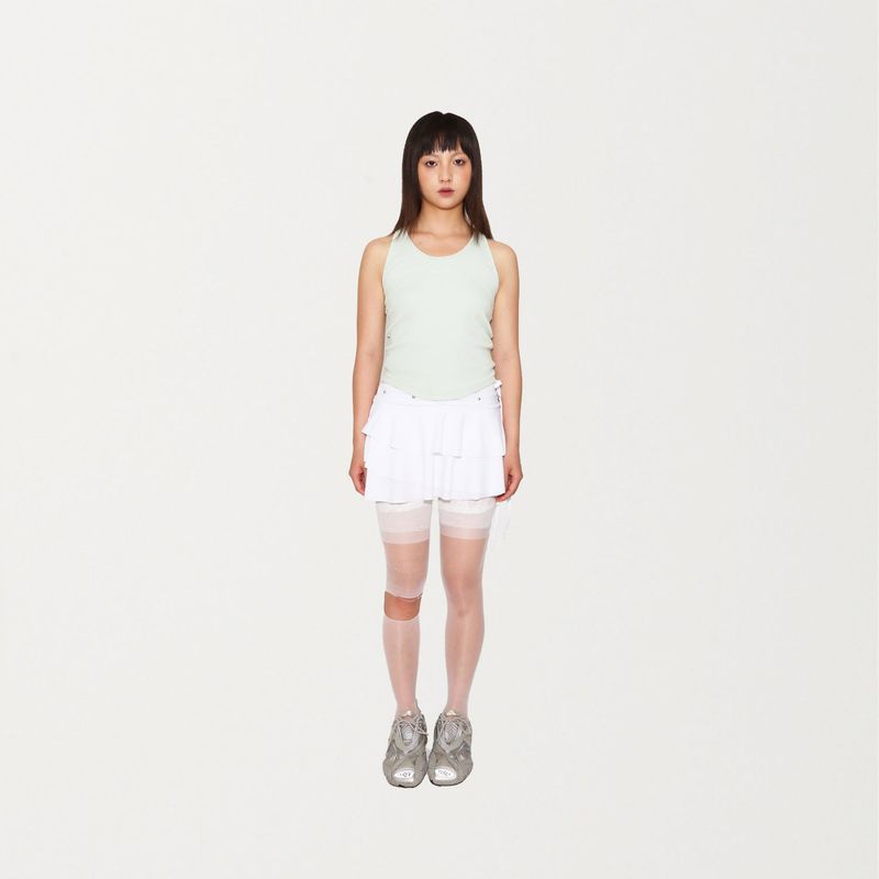 Diagonal line frill skirt 002