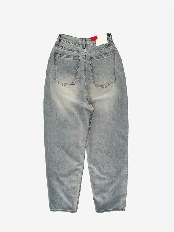 oversized hip wide long denim pants