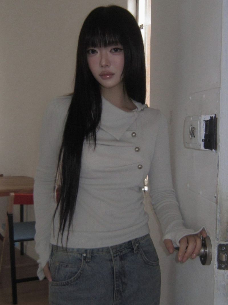 Brack Vintage Button Long-Sleeve T-Shirt