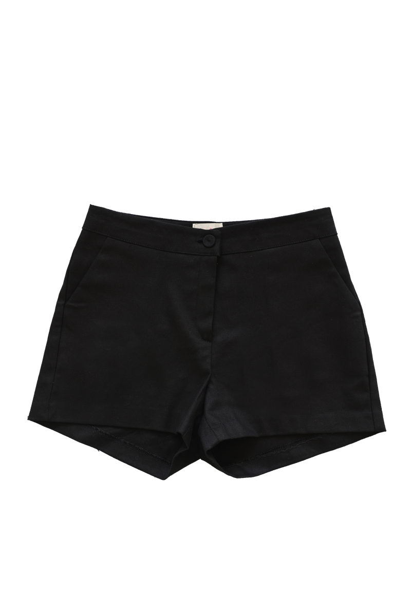 [Sepia] Basic cotton shorts (Black/White)
