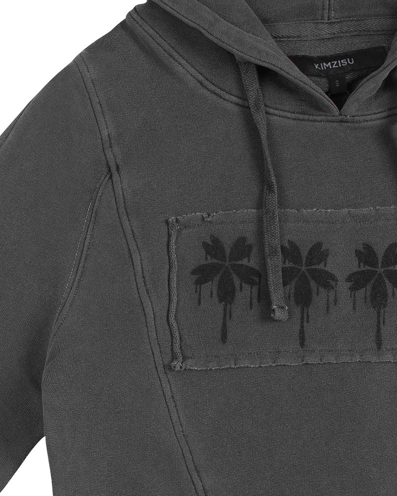 Patch Slim Hoodie _ Dark Grey