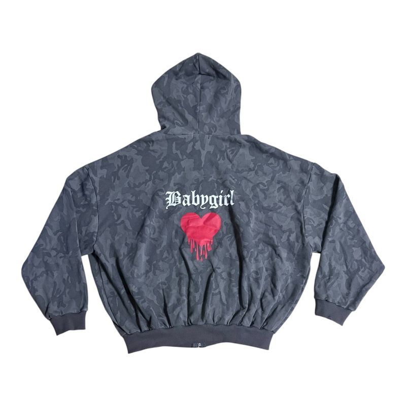 Camo heart hood jumper