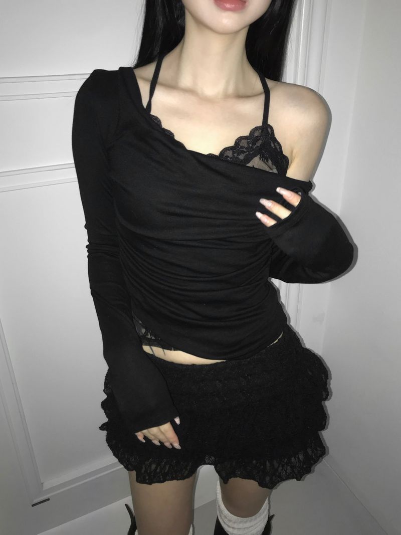 dear lace wrap top (2 color)