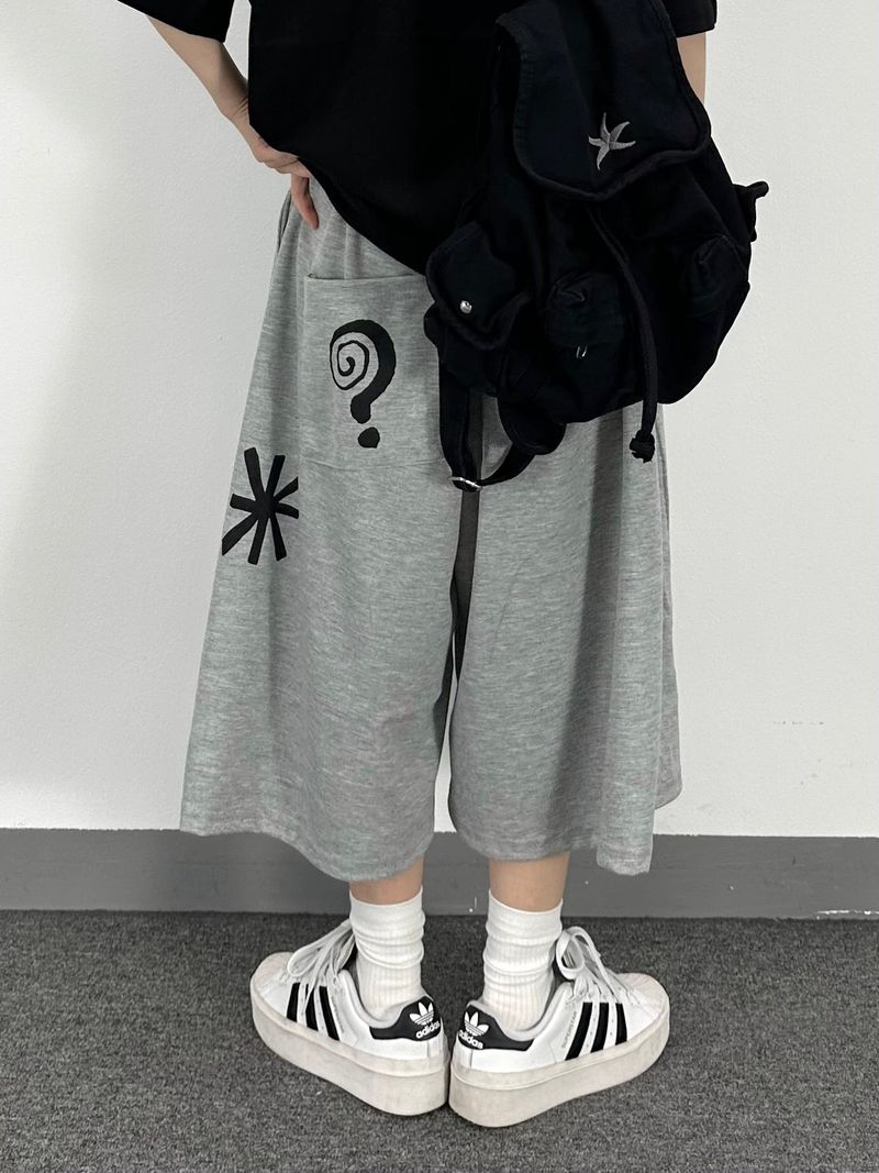 emoji sweat bermuda pants