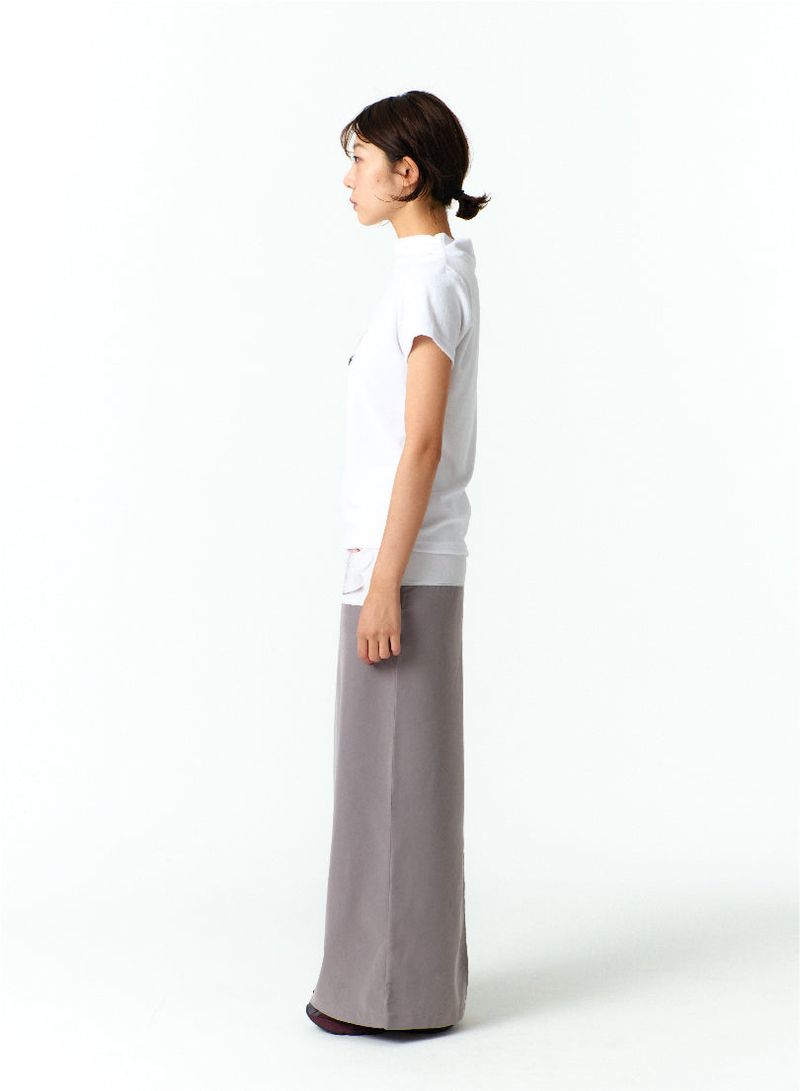 MEDITATIVE IMAGE MAXI SKIRT(GRAY)