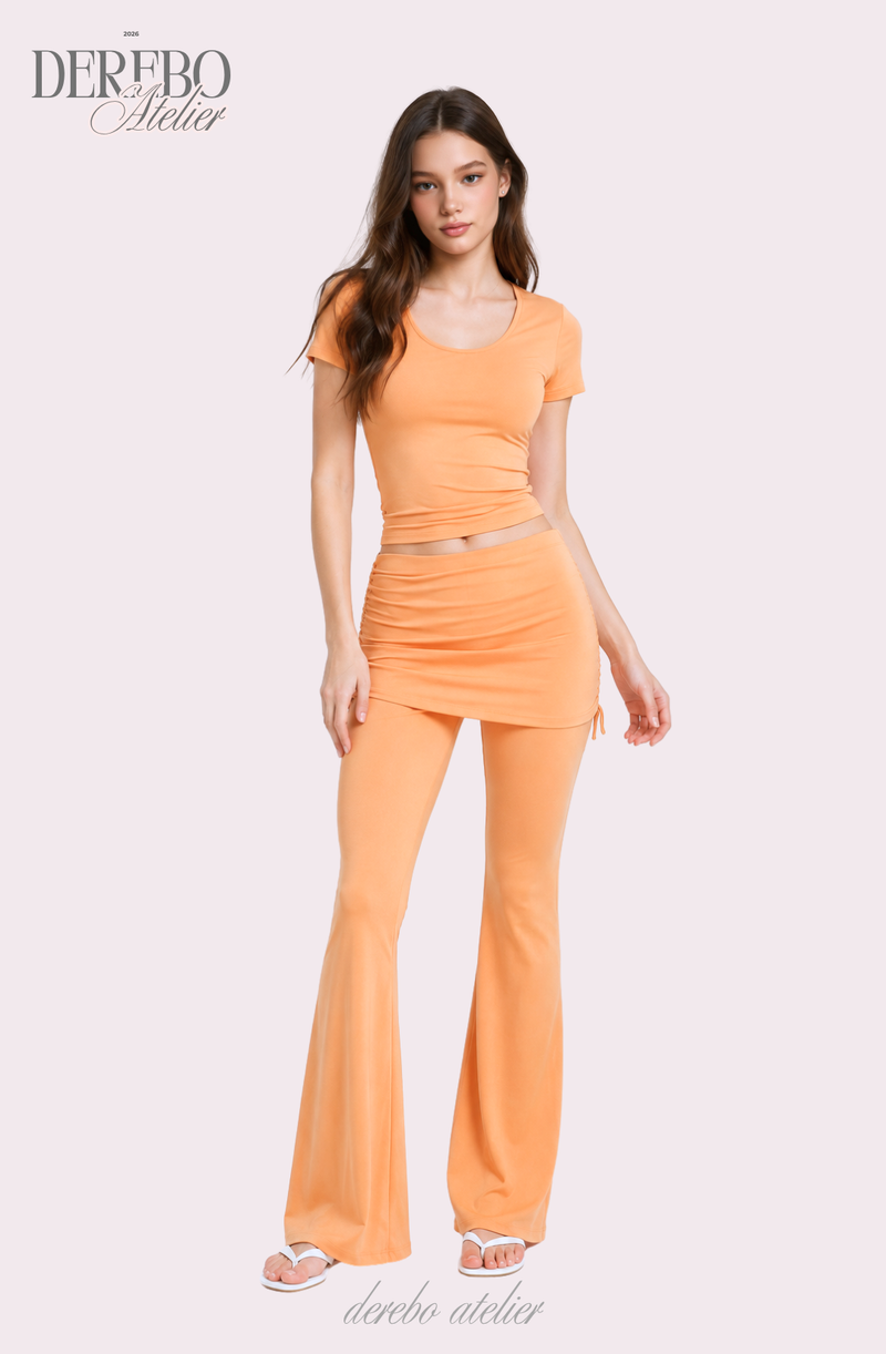 Liiv short-sleeve cap training shirring pants set (REGULAR PANTS)