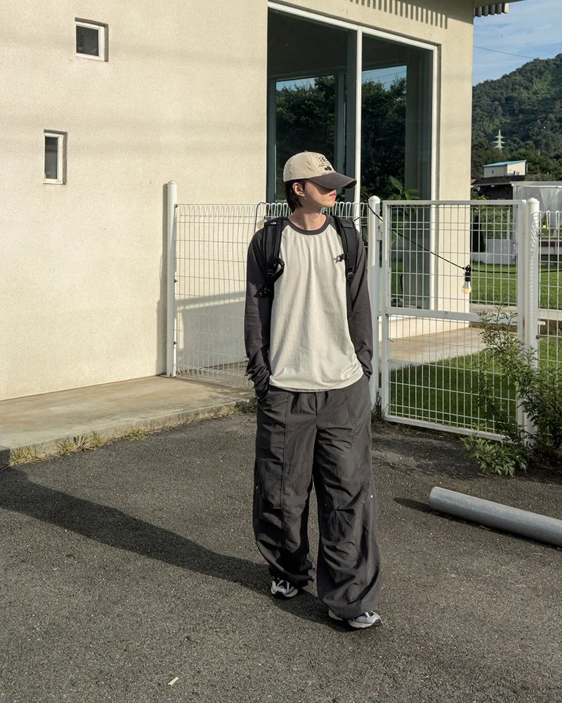 Dock rivet panel nylon pants