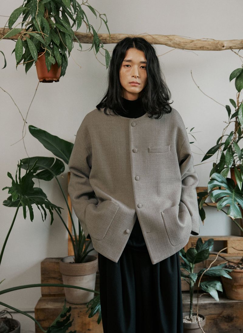 unisex tweed jacket beige
