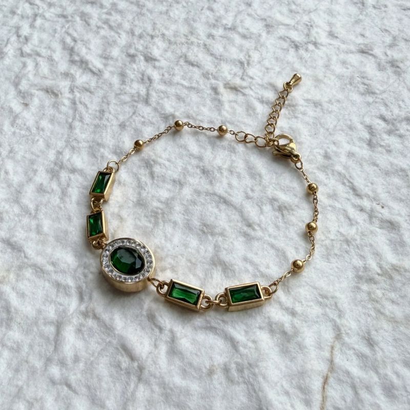 Green Gem Chain Bracelet