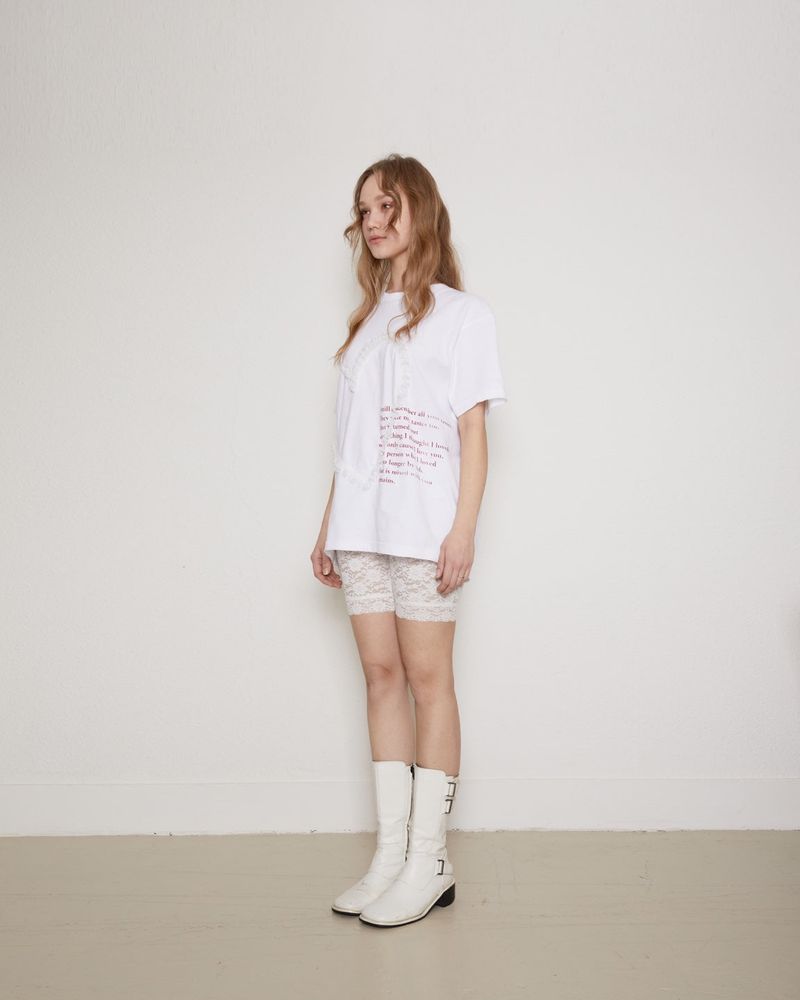 Lace biker shorts / white