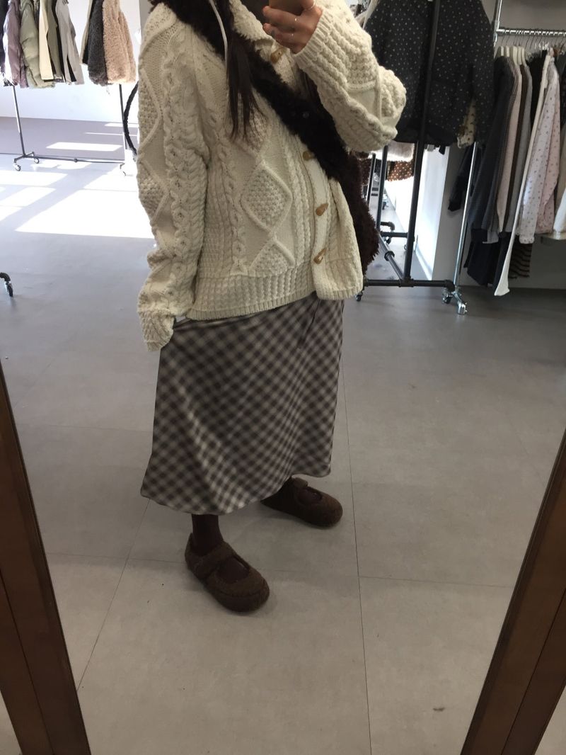 Mellow Chiffon Checkered Skirt (2 Colors)