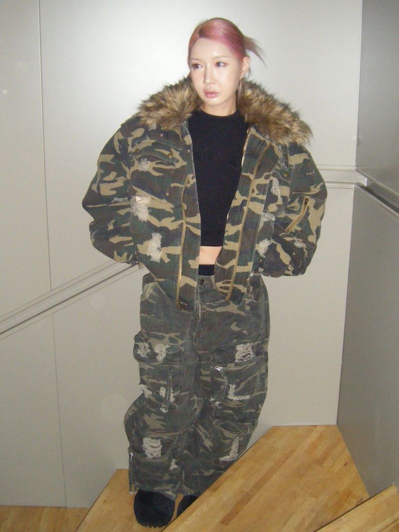RACCOON PUFFER JACKET-CAMO