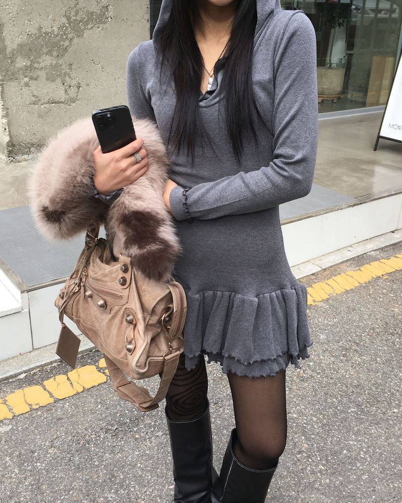 kyoive（コイブ）の「フードフリルカンカンワンピース（ワンピース/ドレス）」