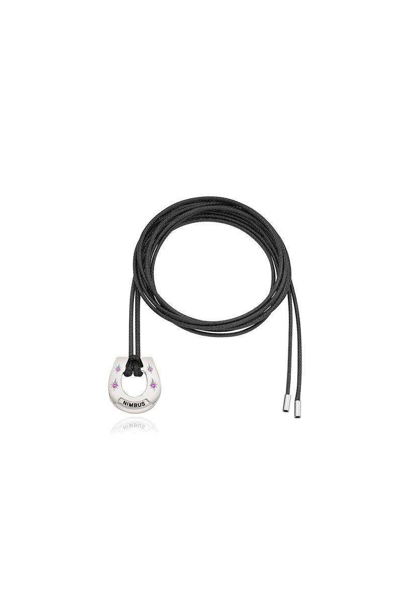 Sparkle Horseshoe Leather Necklace (PK)