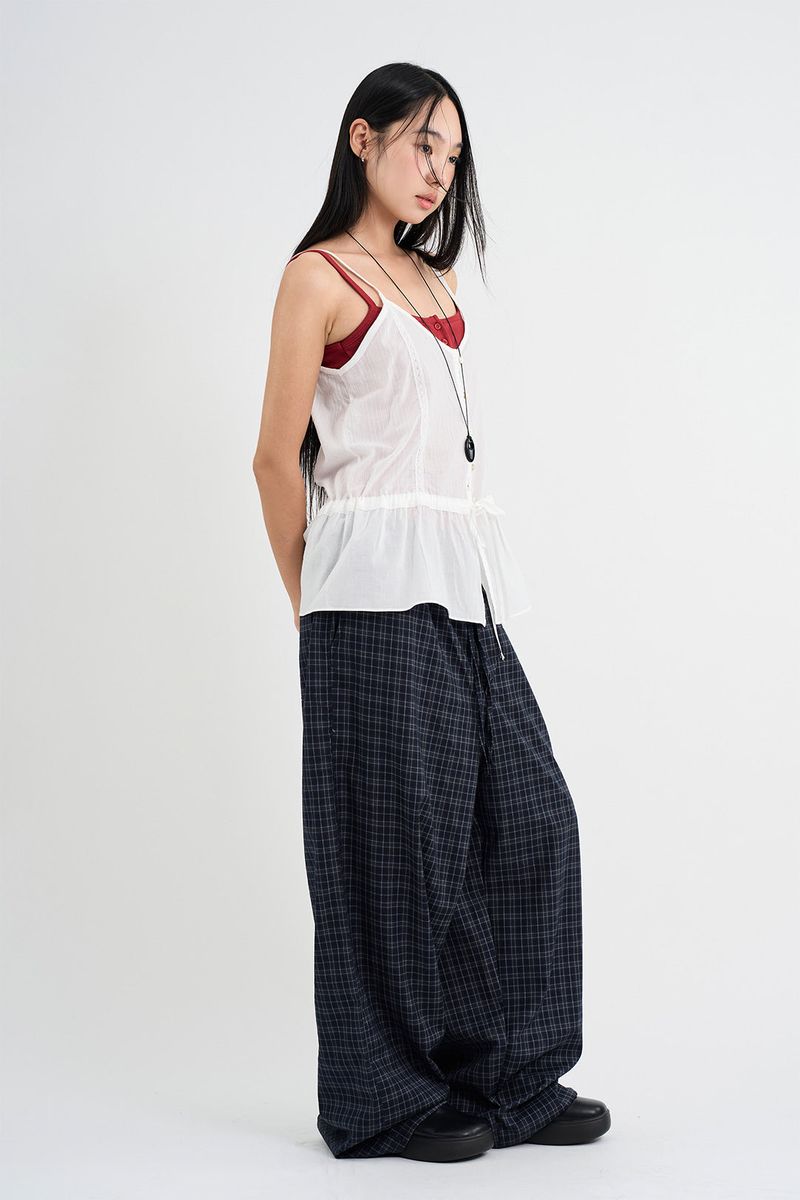 Window check pajama pants