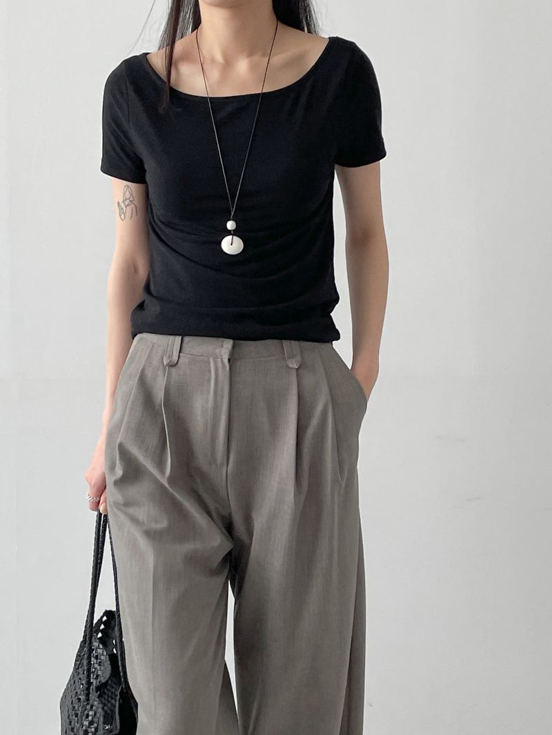 INCHANT ME(インチャントミー)の「Jelly boat neck short sleeve t-shirt(Tops)」